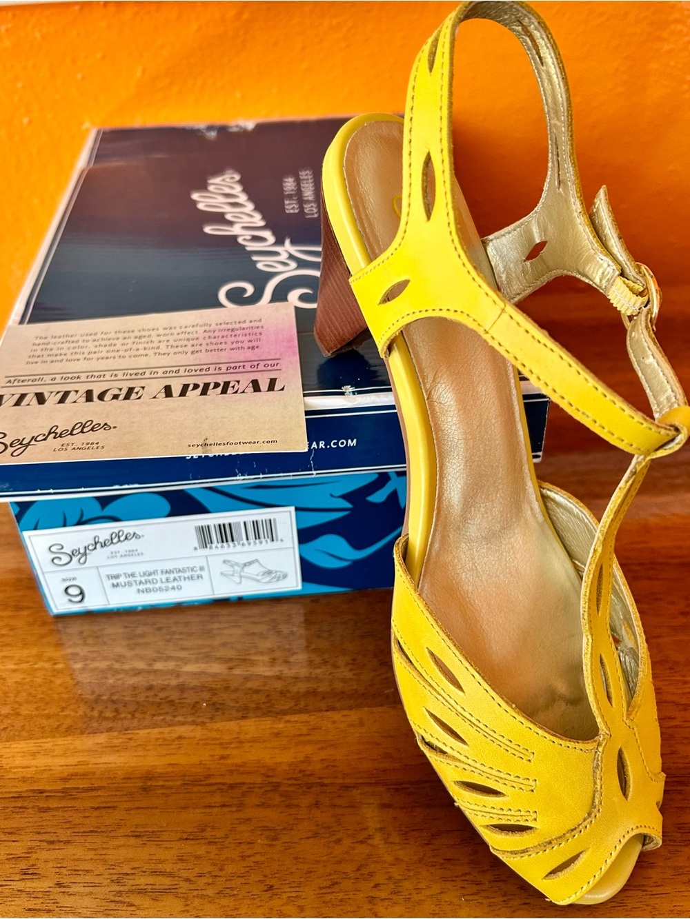 Seychelles Yellow Leather Cutout  Heels